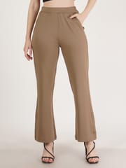 Elune Printed and plain knitted woman trousers