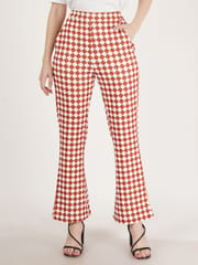 Elune Printed and plain knitted woman trousers