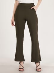 Elune Printed and plain knitted woman trousers