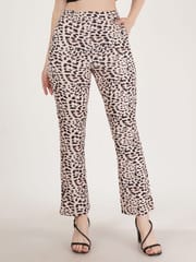 Elune Printed and plain knitted woman trousers