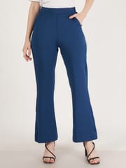 Elune Printed and plain knitted woman trousers