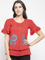 Elune Embroidery Rayon Top