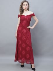 Elune Imported Sequin Gown in Georgette