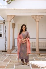 Pure Shimmer Kurti with Handwork with Pant and Shimmer Digital Dupatta